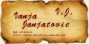 Vanja Janjatović vizit kartica
